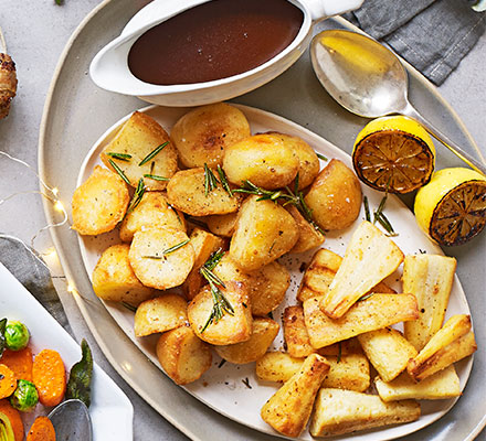 Golden goose fat potatoes & parsnips