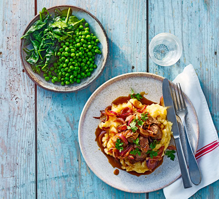 Rosemary balsamic lamb with vegetable mash