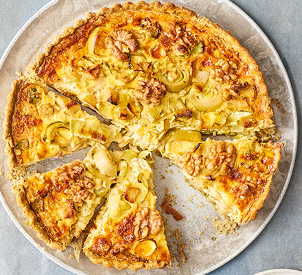 Sprout, comté & walnut tart