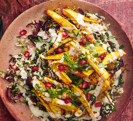 Sesame parsnip & wild rice tabbouleh