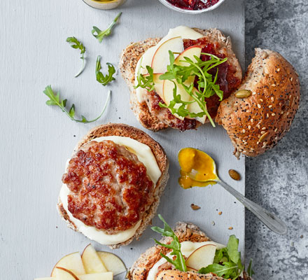 Pork & apple burgers