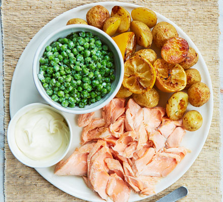 Roast salmon & roast baby potatoes