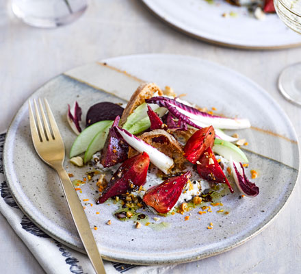 Creamed goat’s cheese & roast beetroot salad