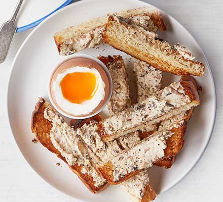 Mushroom brioche soldiers