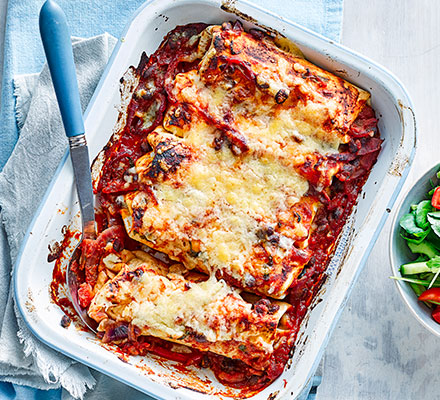 Chicken & bean enchiladas