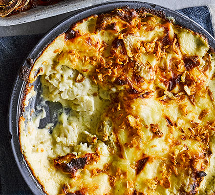 Four-cheese cauliflower gratin