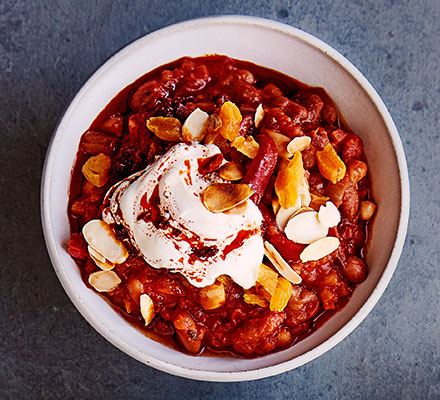 Tomato, pepper & bean one pot