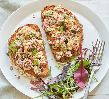 Beetroot egg salad tartine