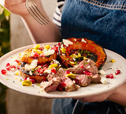 Charred squash & spiced lamb