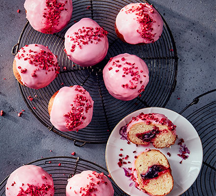 Raspberry jam doughnuts