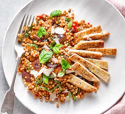 Turkey escalopes & giant couscous