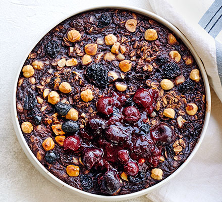 Cocoa & cherry oat bake