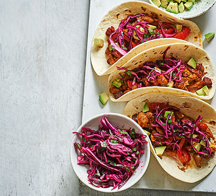 Chorizo & red cabbage tacos