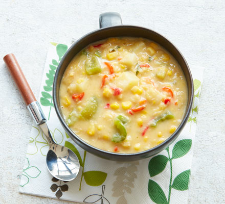 Corn & split pea chowder