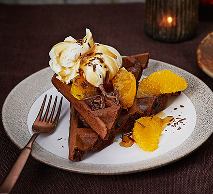 Chocolate orange waffles