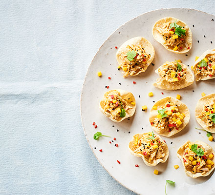 Tikka jackfruit mini poppadums