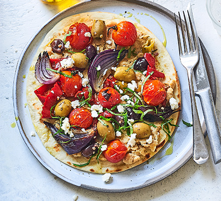 Veggie-loaded flatbread