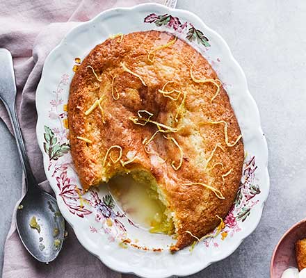 Lemon drizzle sponge pudding