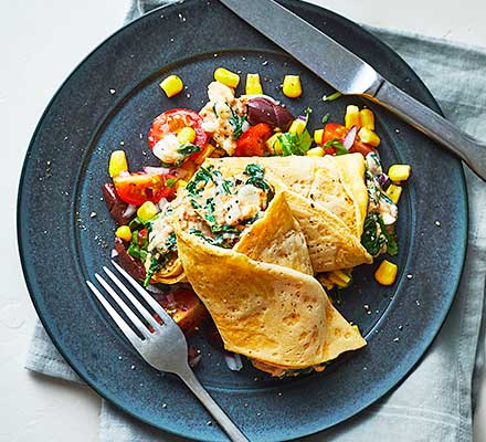 Spinach & tuna pancakes