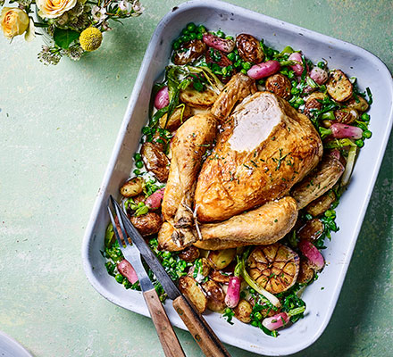 Spring one-pot roast chicken