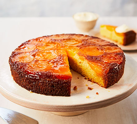 Apricot, almond & polenta cake