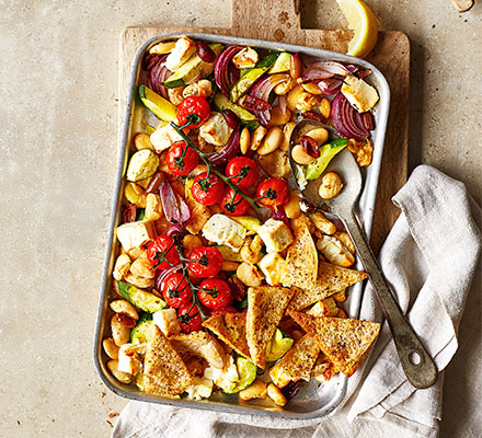 Greek feta traybake