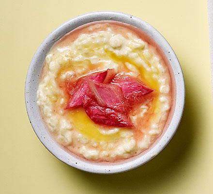 Lemon & rhubarb rice pudding