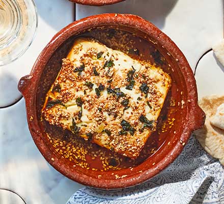 Baked feta with sesame & honey