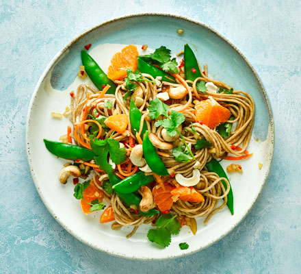 Noodle salad with sesame dressing