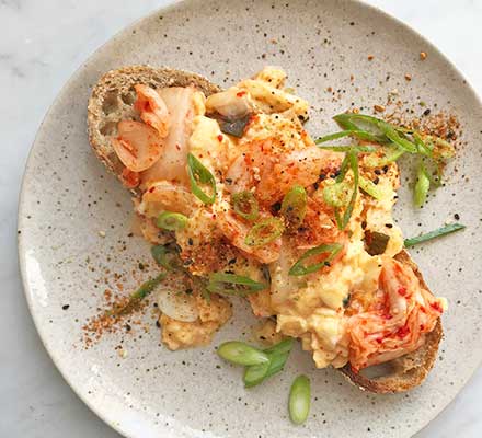 Kimchi scrambled eggs