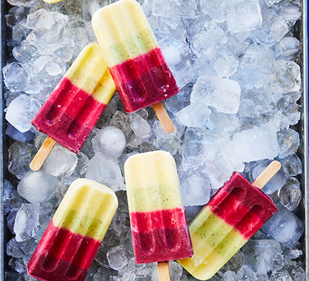 Rainbow fruit lollies