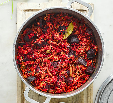 Cheat’s beetroot biriyani