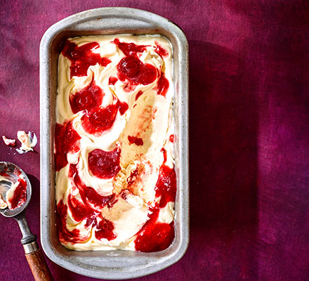 Strawberry jam ripple ice cream