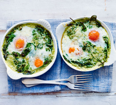 Baked green eggs