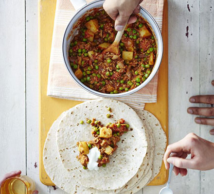 Bombay lamb wraps