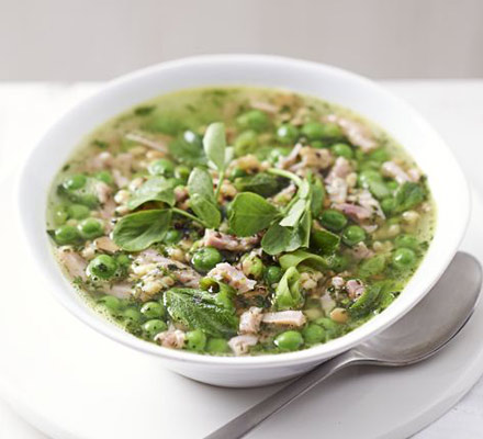 Summer ham & pea broth