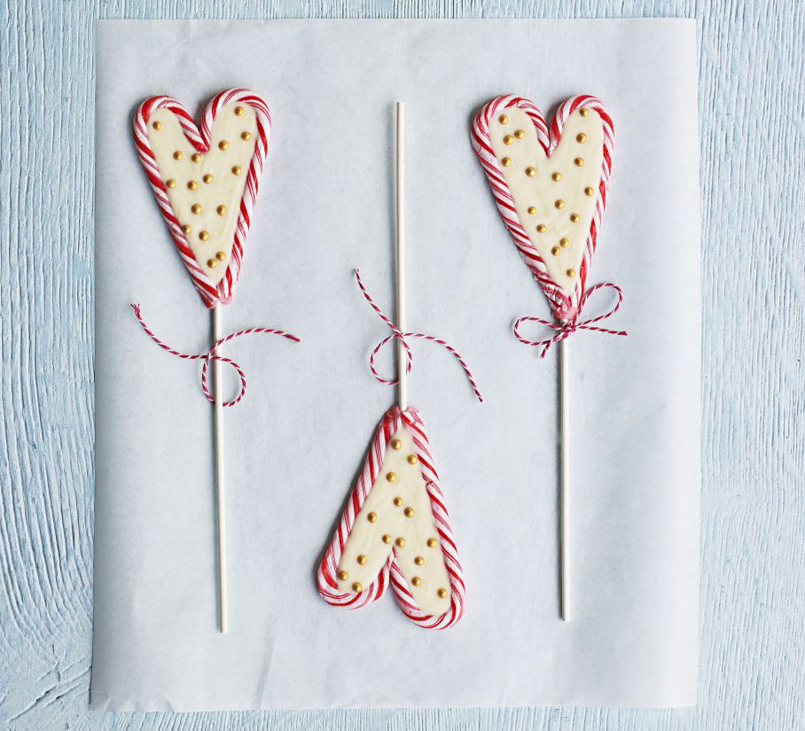 Candy cane lollipops