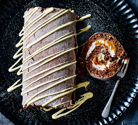 Caramel chocolate log