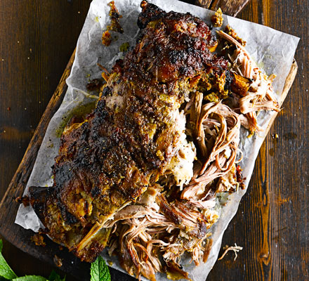 Curried pulled lamb