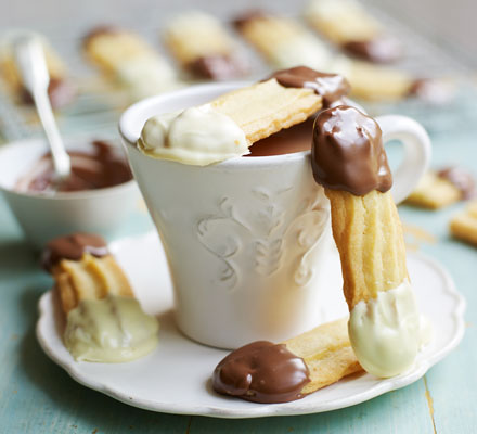 Double chocolate shortbread fingers