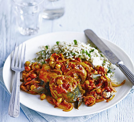 South Indian fish curry with chickpeas