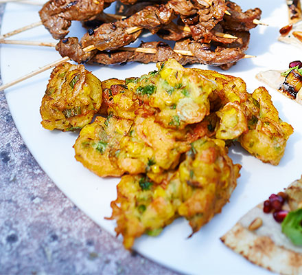 Mini prawn & sweetcorn cakes