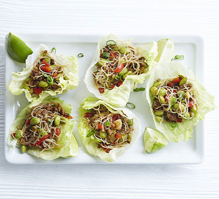 Ginger beef lettuce wraps