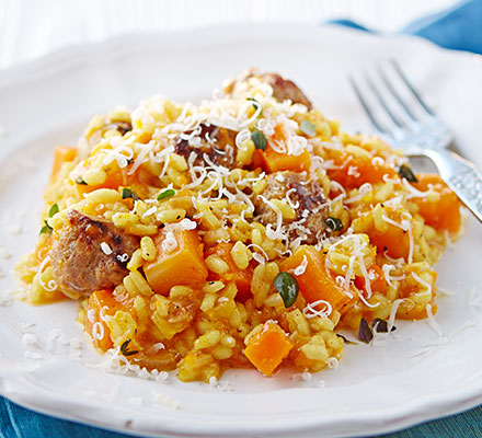 Sausage & squash risotto