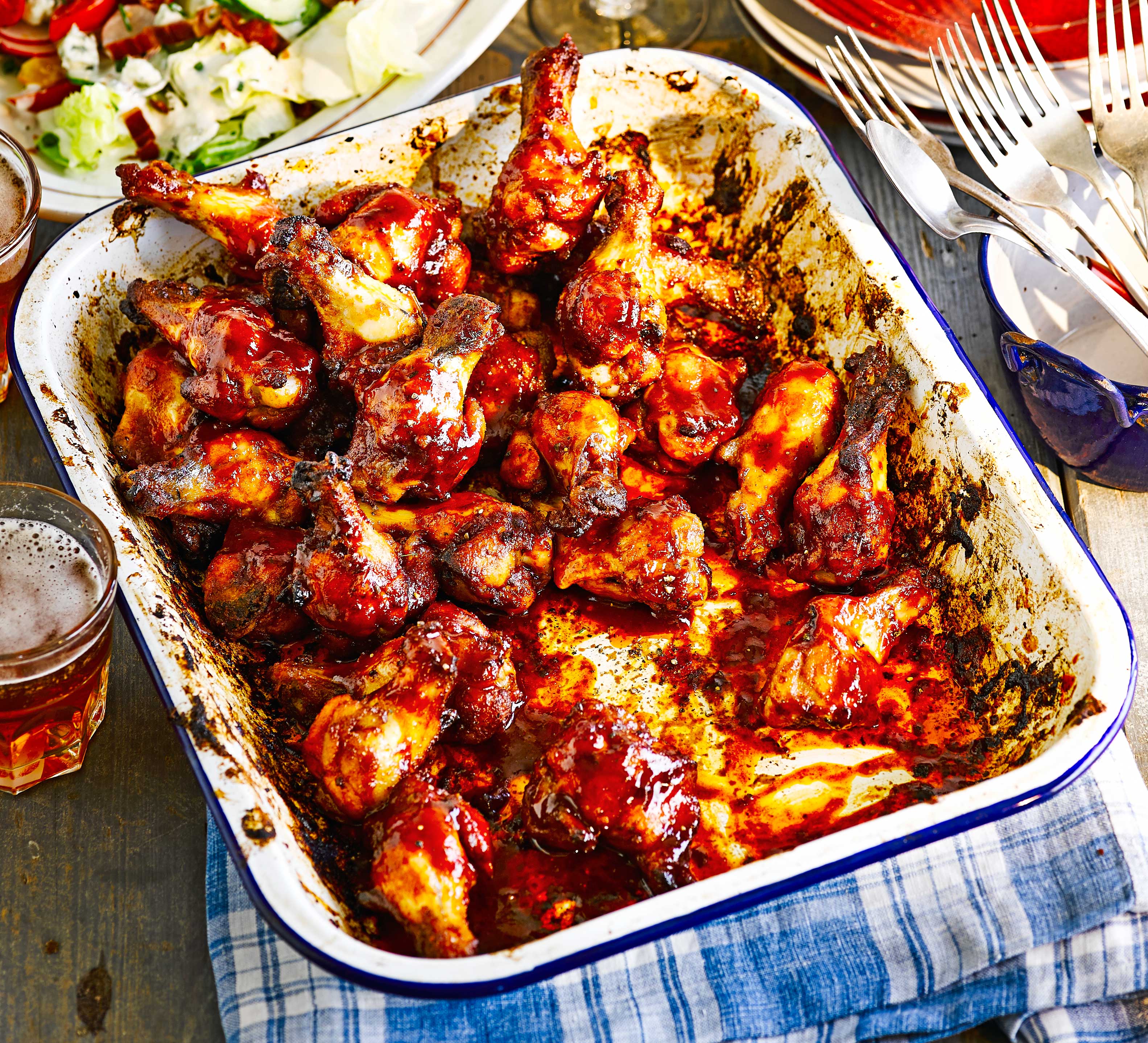 Hot & spicy wings with maple chipotle hot sauce