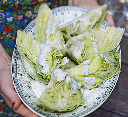 Iceberg with yogurt dressing