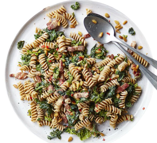 Kale & smoky bacon pasta