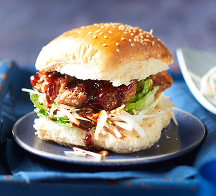 Korean fried chicken burgers