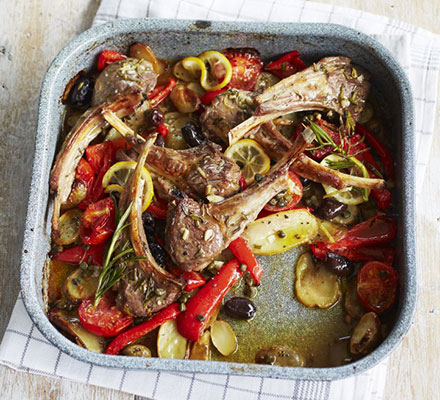 Lemon & rosemary traybake lamb