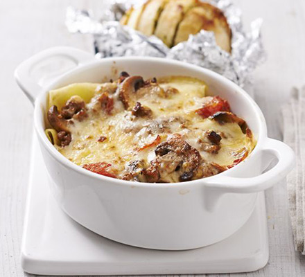 Sausage & mushroom lasagne